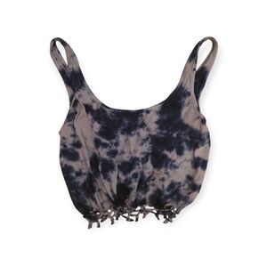 y2k Vintage Obey Propaganda Blue Gray Tie-Dye Crop Top grunge streetwear cotton